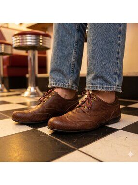 John Fluevog Jet Streams Hadley Brown Leather Loafers Size 10 Mens Dandy Oxfords